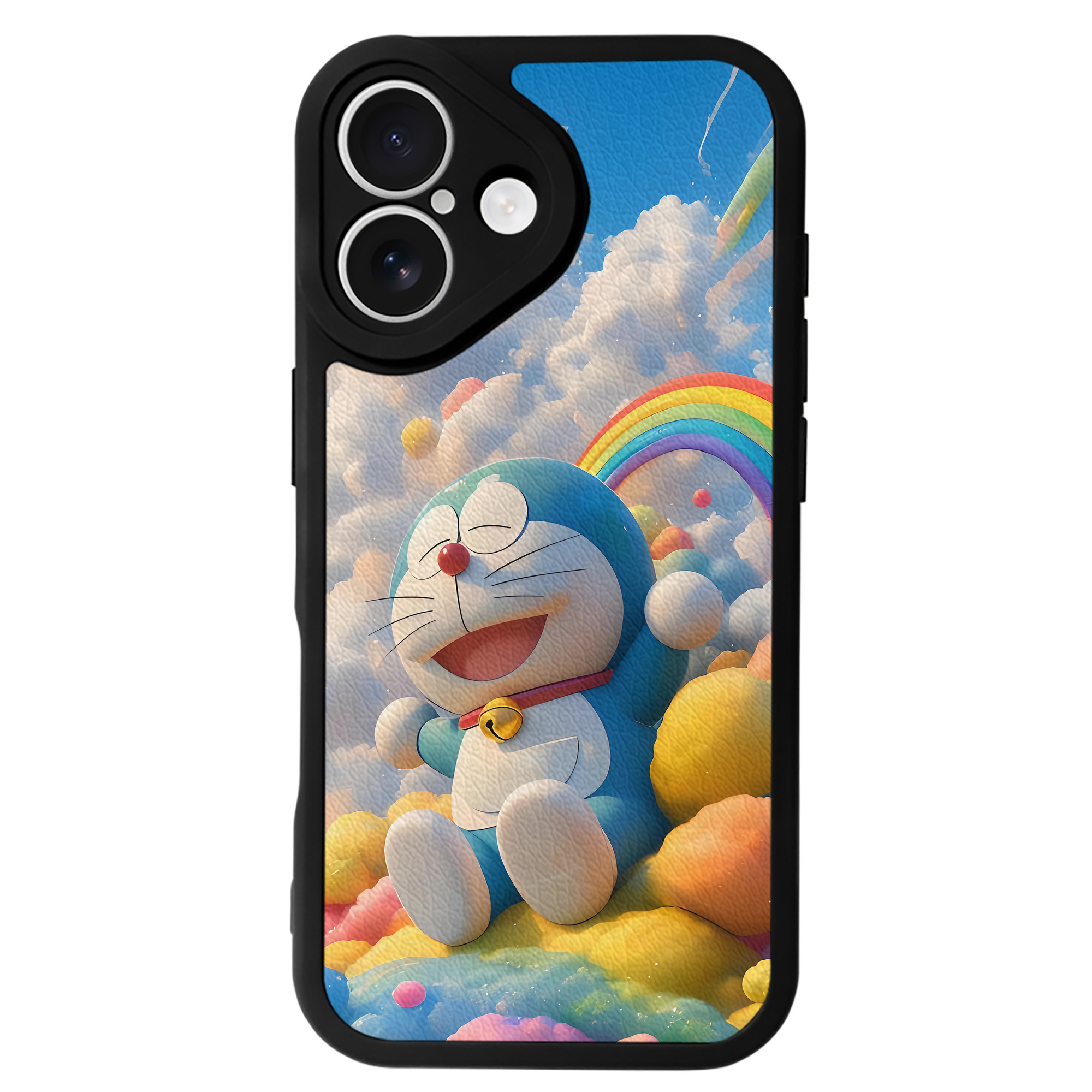（画像用） ドラえもん Doraemon 【iPhone 16シリーズ対応】シリコンスマホケース（レザー調） 材質：シリコン